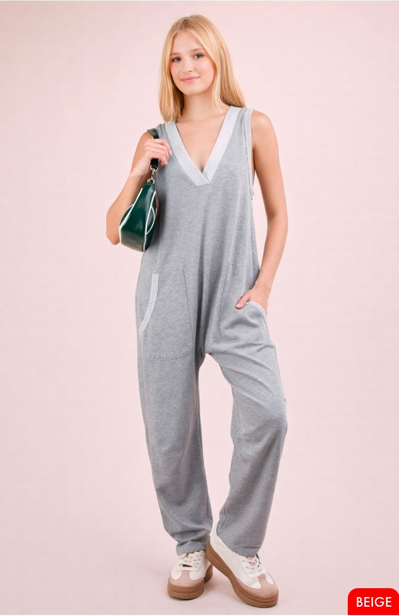 Casual Knit Baggy Jumpsuit
