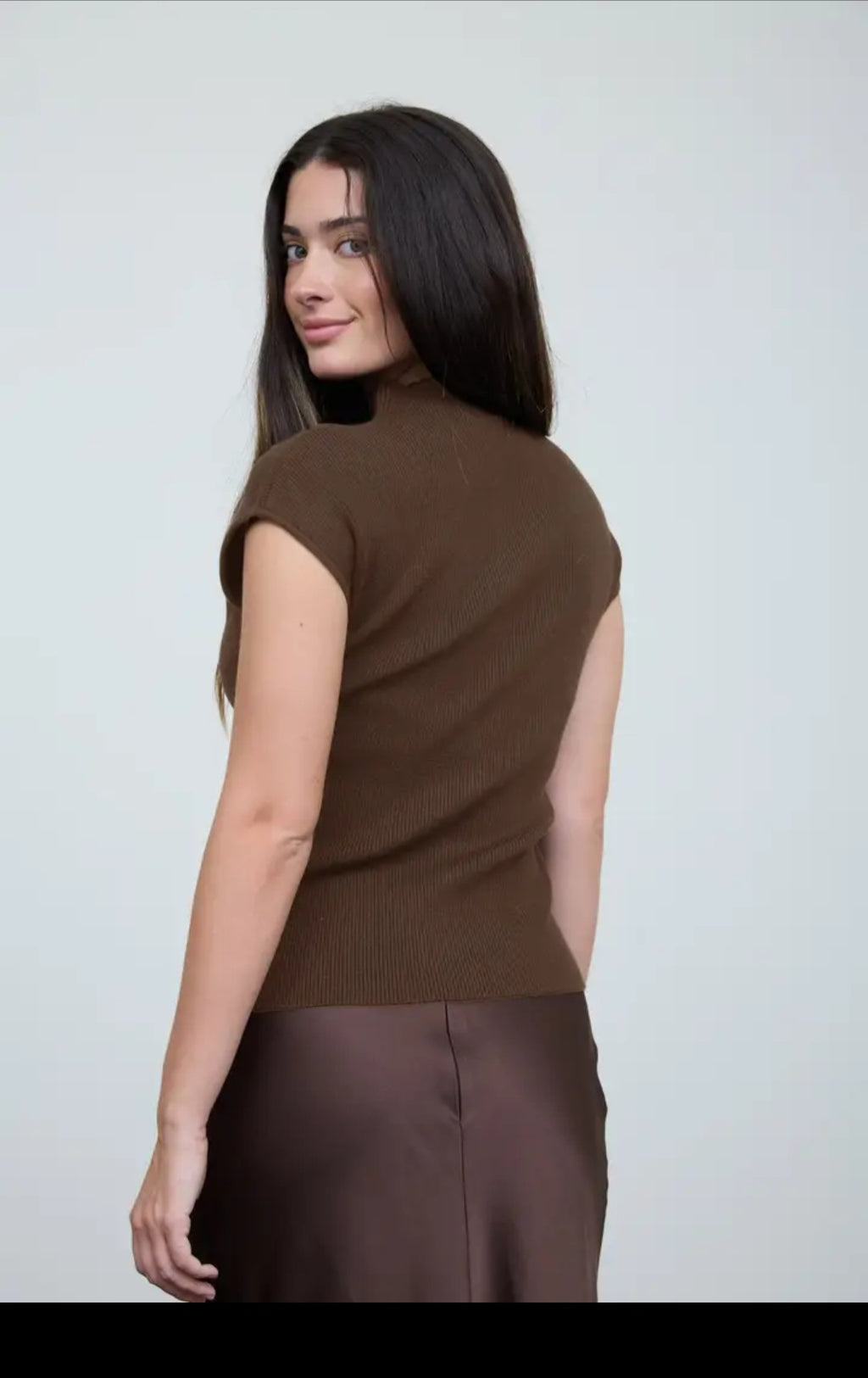 Mock Neck Seamless Short Sleeve Cardigan