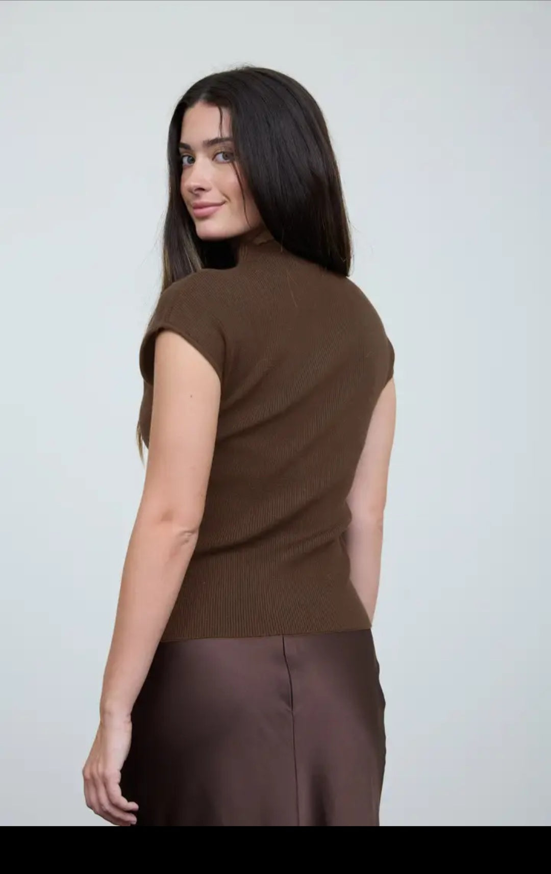 Mock Neck Seamless Short Sleeve Cardigan