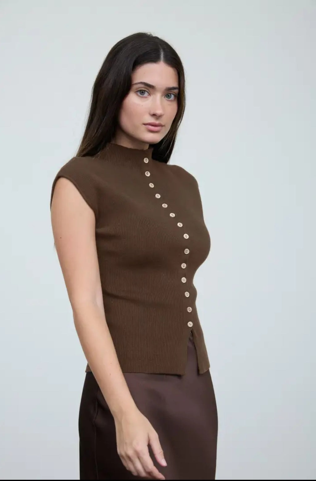 Mock Neck Seamless Short Sleeve Cardigan
