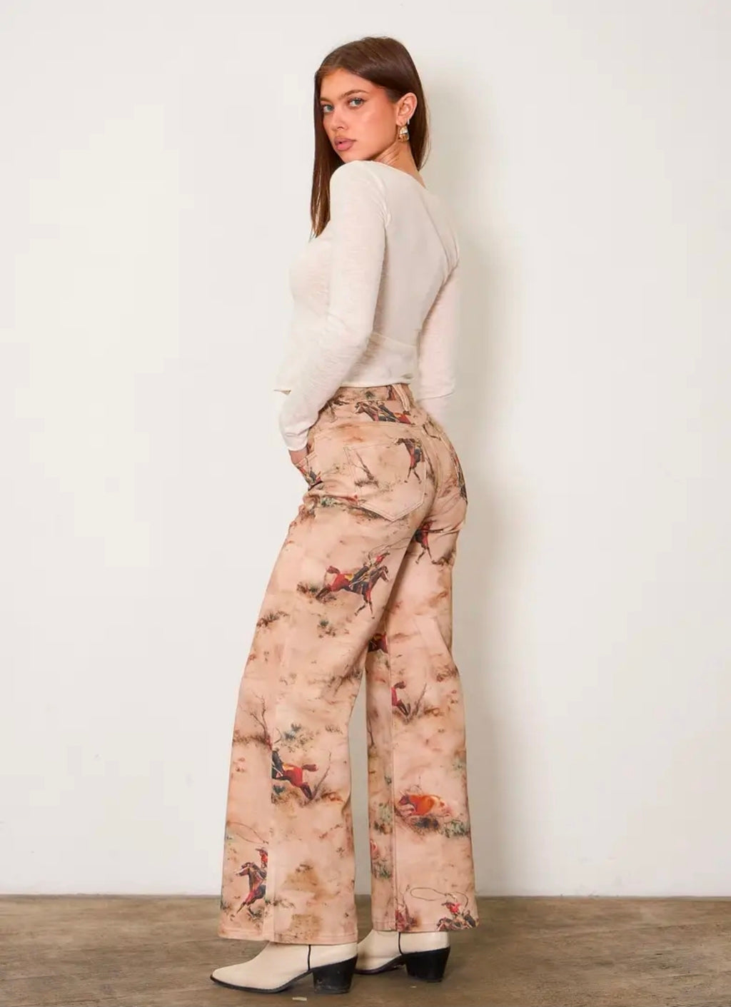 Western Cowboy Wide Leg Jeans